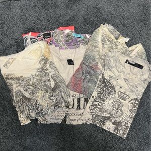 Buckle GraphicTs bundle!!! 6 fitted shirts- Sequins and rhinestones